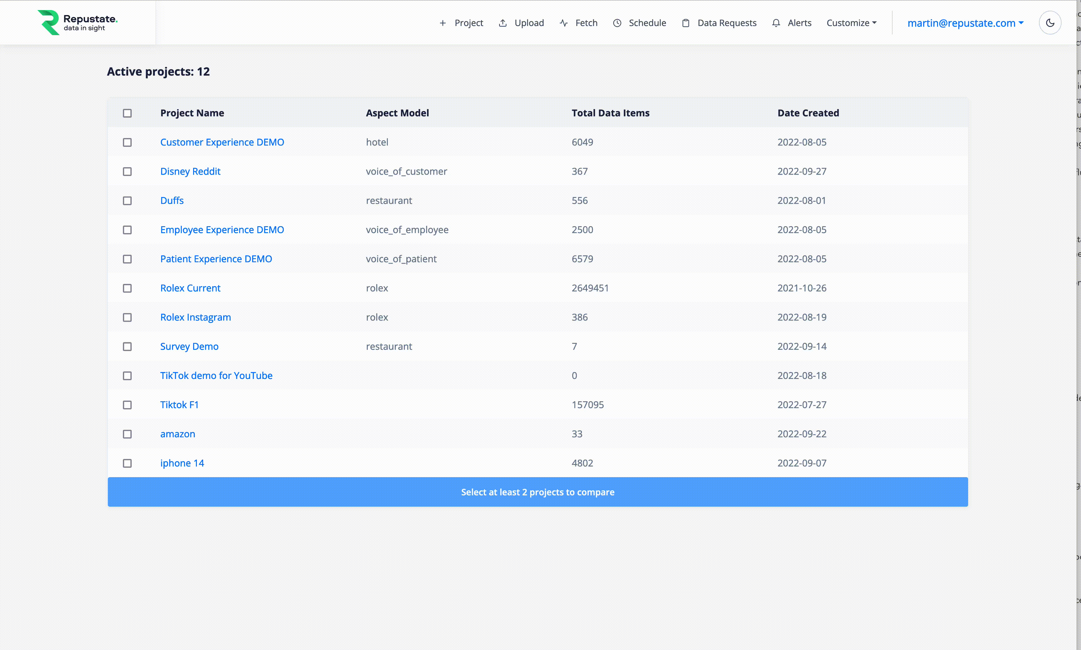 Create project for finding TikTok influencers