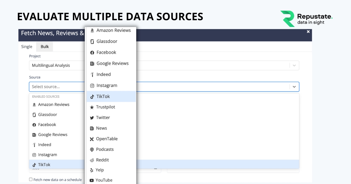 Various sources of sentiment analysis data